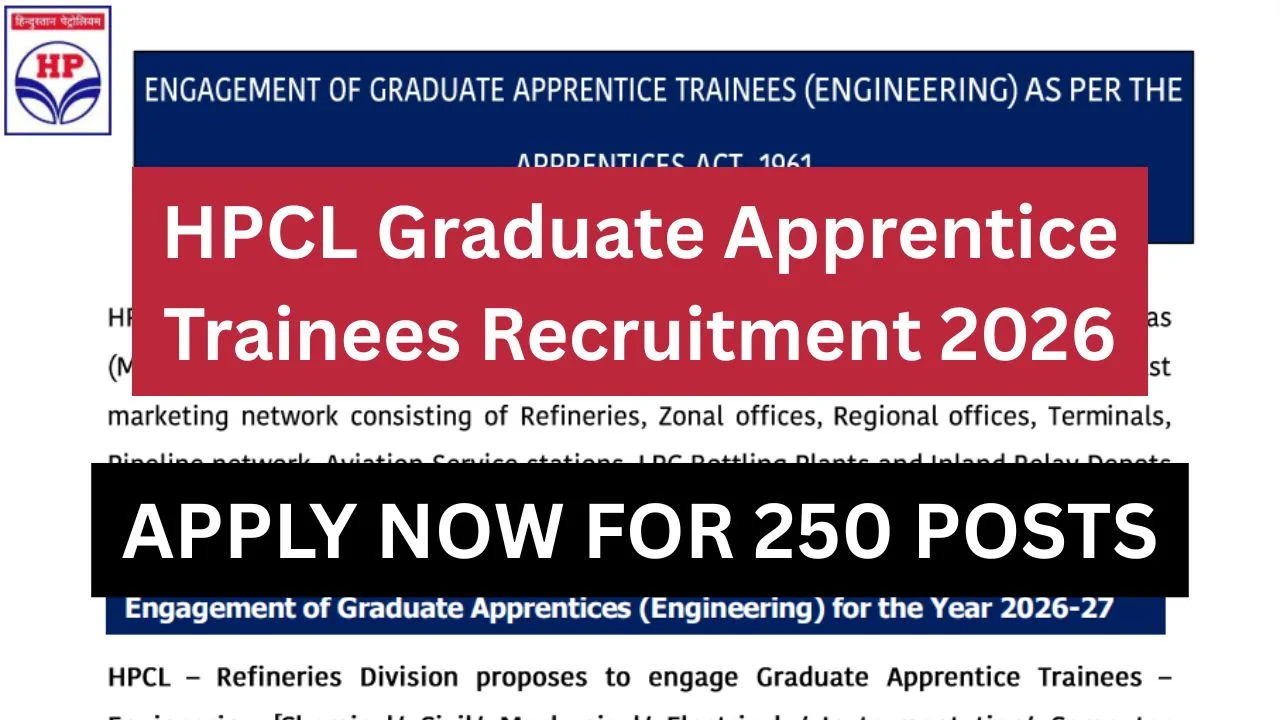 HPCL Graduate Apprentice Trainees Recruitment 2026