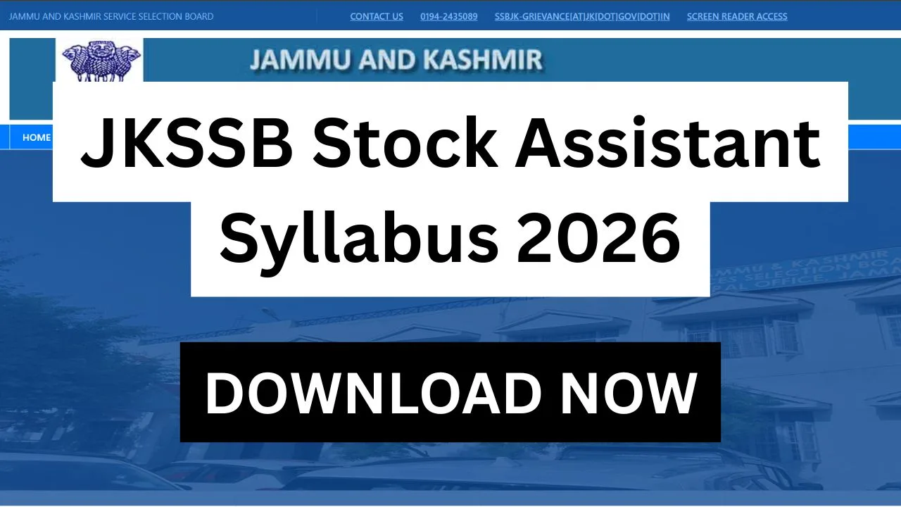 JKSSB Stock Assistant Syllabus 2026