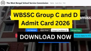 WBSSC Group C and D Admit Card 2026 Released